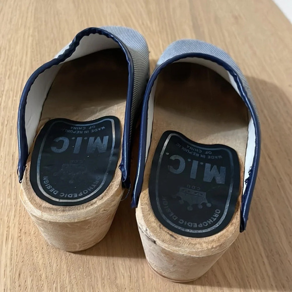 M.I.C. Vintage wooden Clogs Mules  Orthopedic Design size 6 blue - Picture 6 of 17